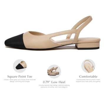 Athlefit Slingback Flats for Women - Elegant Two-Toned Wedding Pumps