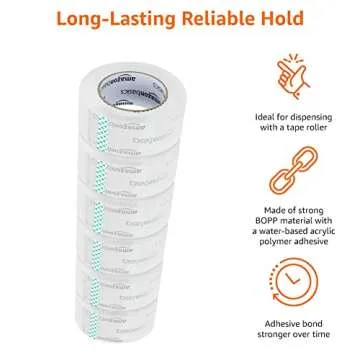Amazon Basics Packing Tape, Designed for Moving, Storage and Packing, Shipping and Mailing, 1.88-Inch Wide x 109 Yards, Crystal Clear, 6-Pack
