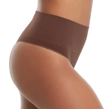 SPANX Shapewear for Women Everyday Shaping Tummy Control Panties Thong Naked 4.0 SM - Regular