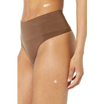 SPANX Shapewear for Women Everyday Shaping Tummy Control Panties Thong Naked 4.0 SM - Regular