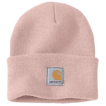 Carhartt mens Knit Cuffed Beanie Hat (Closeout), Ash Rose, One Size US