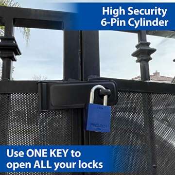 PACLOCK's 100A Series Padlock, Buy American Act Compliant, 1-3/16" Tall Hardened Steel Shackle, High...