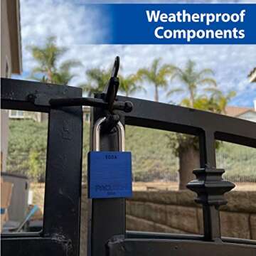 PACLOCK's 100A Series Padlock, Buy American Act Compliant, 1-3/16" Tall Hardened Steel Shackle, High Security 6-Pin Cylinder, One Lock Keyed to #26540 w/ 2 Keys, Black Anod. Alum.