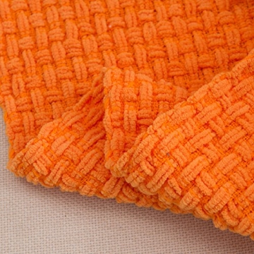 PERSUN Lightweight Decorative Knitted Throw Blanket Orange 50x60