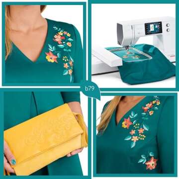 Bernette B79 Sewing & Embroidery Machine - Deluxe Embroidery Design Tools Bundle (Over $500 Embroidery Design Tools and 60 pcs Northern Lights Thread)
