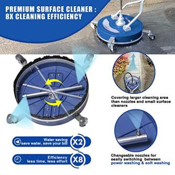 MEKOH 20” Pressure Washer Surface Cleaner - Fast & Efficient