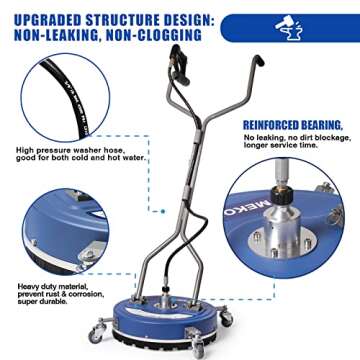 MEKOH 20” Pressure Washer Surface Cleaner - Fast & Efficient