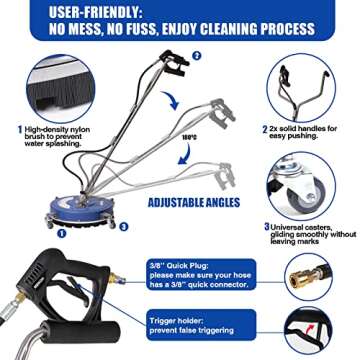 MEKOH 20” Pressure Washer Surface Cleaner - Fast & Efficient