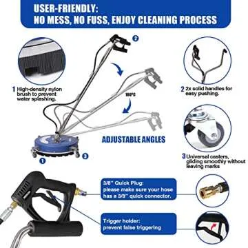 MEKOH 20” Pressure Washer Surface Cleaner - Fast & Efficient