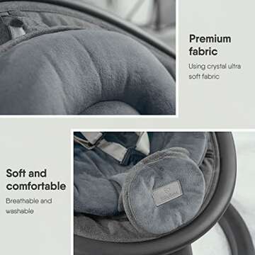 BabyBond Baby Swings for Infants, Bluetooth Infant Swing with Music Speaker, 3 Seat Positions, 5 Point Harness Belt, 5 Speeds and Remote Control - Portable Baby Swing for Indoor and Outdoor (Black)