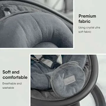 BabyBond Baby Swings for Infants, Bluetooth Infant Swing with Music Speaker, 3 Seat Positions, 5 Point Harness Belt, 5 Speeds and Remote Control - Portable Baby Swing for Indoor and Outdoor (Black)