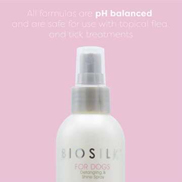 BioSilk for Dogs Silk Therapy Detangling Plus Shine Mist for Dogs | Best Detangling Spray for All Dogs & Puppies for Shiny Coats and Dematting | 8 Oz Bottle (Packaging May Vary),WHITE (Pack of 1)