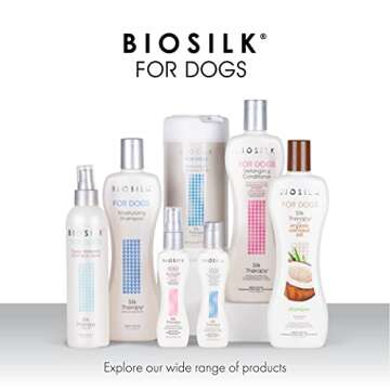 BioSilk for Dogs Silk Therapy Detangling Plus Shine Mist for Dogs | Best Detangling Spray for All Dogs & Puppies for Shiny Coats and Dematting | 8 Oz Bottle (Packaging May Vary),WHITE (Pack of 1)