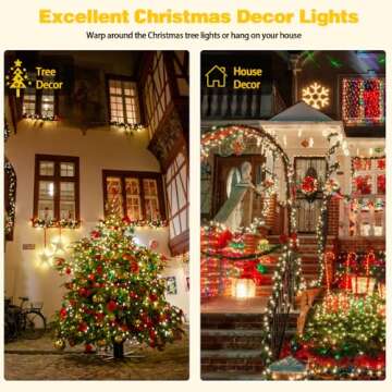 2-Pack 200 LED Solar String Lights for Outside, Solar Christmas Lights Outdoor Waterproof, Green Wir...