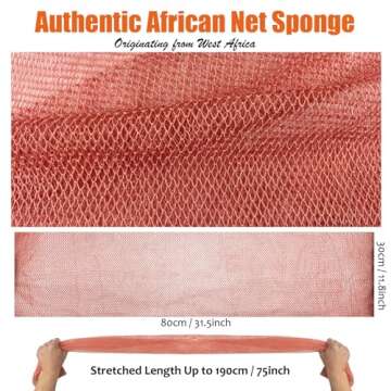 Unifab African Net Sponge - Authentic Exfoliating Net Cloth for Shower