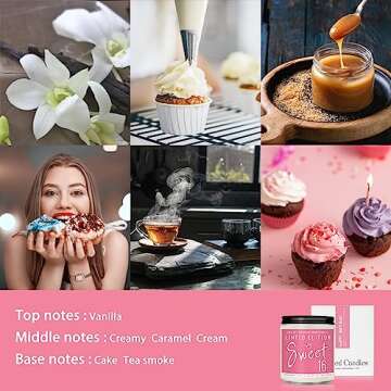 Sweet 16 Birthday Gifts for Girls, Best 16th Birthday Gift Ideas, Perfect Birthday Present, Funny Birthday Presents for Daughter, Friends, Sister, 7oz Vanilla Cream-Scented Candle