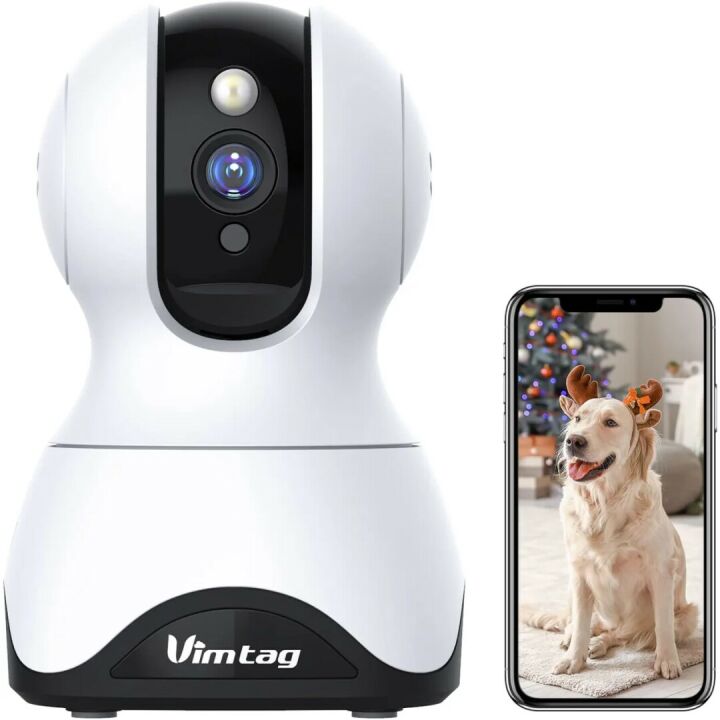 VIMTAG 1080P Pet Camera with Pan/Tilt & Audio