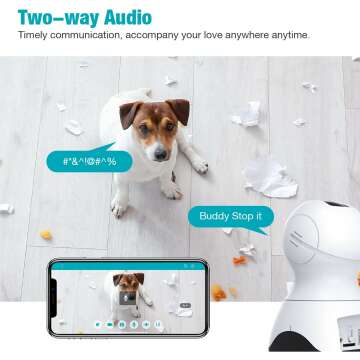 VIMTAG 1080P Pet Camera with Pan/Tilt & Audio