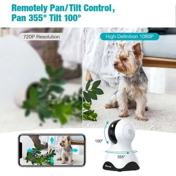 VIMTAG 1080P Pet Camera with Pan/Tilt & Audio