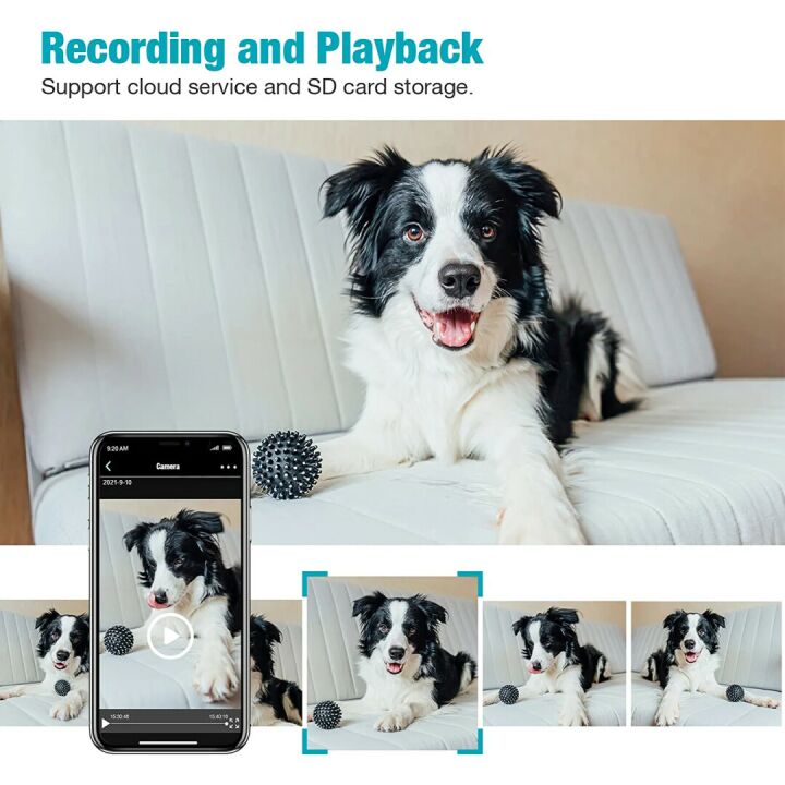 VIMTAG 1080P Pet Camera with Pan/Tilt & Audio