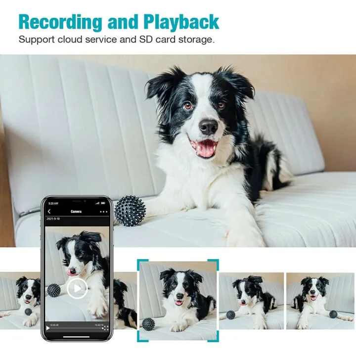 VIMTAG 1080P Pet Camera with Pan/Tilt & Audio