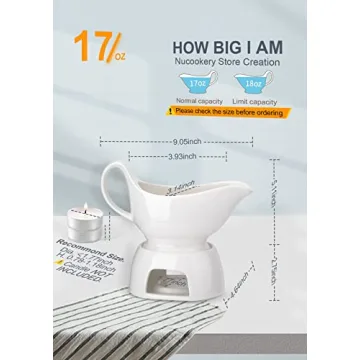 Elegant Nucookery Gravy Boat - Microwave Safe & Dripless Spout