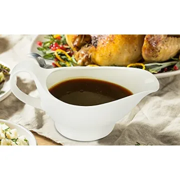 Elegant Nucookery Gravy Boat - Microwave Safe & Dripless Spout