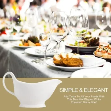 Elegant Nucookery Gravy Boat - Microwave Safe & Dripless Spout
