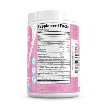 Creatine for Women | Creatine Monohydrate + BCAA Powder Myo-Inositol Collagen Biotin Hyaluronic Acid Folate L Glutamine Vitamin D3 Iron Zinc D-Chiro-Maca Digestion Shelf Builder by Clean Nutra