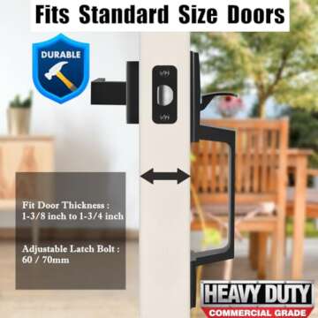 Front Door Handle, Single Cylinder Exterior Door Entry Handle with Door Lever, German Forging Techno...