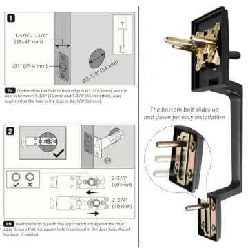 Front Door Handle, Single Cylinder Exterior Door Entry Handle with Door Lever, German Forging Technology Door Handle Set for House, Lever Reversible for Right and Left Sided Doors (Matte Black)