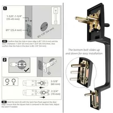 Front Door Handle, Single Cylinder Exterior Door Entry Handle with Door Lever, German Forging Technology Door Handle Set for House, Lever Reversible for Right and Left Sided Doors (Matte Black)