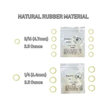 3/16 and 1/4 Inch Orthodontic Elastic Rubber Bands, 500 Pack Medium 3.5 Ounce Rubberbands Dreadlocks Hair Braids Fix Tooth Gap, 5 Pack Free Elastic Placer for Braces