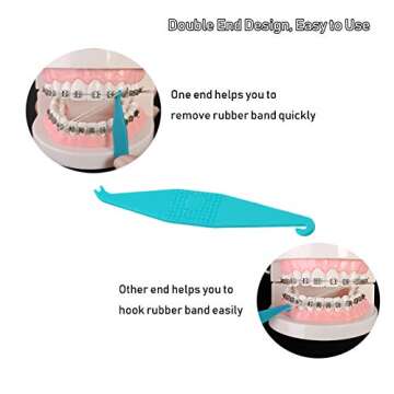 3/16 and 1/4 Inch Orthodontic Elastic Rubber Bands, 500 Pack Medium 3.5 Ounce Rubberbands Dreadlocks Hair Braids Fix Tooth Gap, 5 Pack Free Elastic Placer for Braces