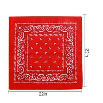 N-A 16 Pcs Bandanas Multi-Purpose Bandanas Paisley Cowboy Polyester Headbands 22x22 inch