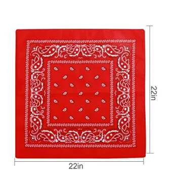 N-A 16 Pcs Bandanas Multi-Purpose Bandanas Paisley Cowboy Polyester Headbands 22x22 inch