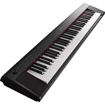 Yamaha NP32 76-Key Lightweight Portable Keyboard with PA130 Power Adapter, Black