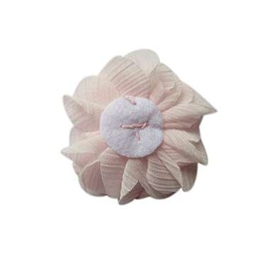 YYCRAFT Pack of 20 Pieces Chiffon 2" Flower Rhinestone for Craft Projects-Baby Pink