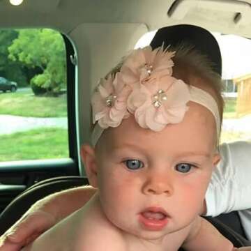 YYCRAFT Pack of 20 Pieces Chiffon 2" Flower Rhinestone for Craft Projects-Baby Pink