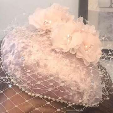 YYCRAFT Pack of 20 Pieces Chiffon 2" Flower Rhinestone for Craft Projects-Baby Pink