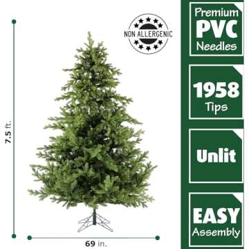 Fraser Hill Farm 7.5-Ft Foxtail Pine Artificial Christmas Tree