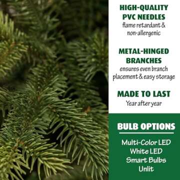 Fraser Hill Farm 7.5-Ft Foxtail Pine Artificial Christmas Tree