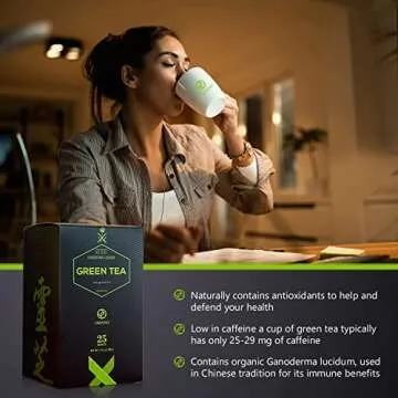 ORGANO Green Tea with Ganoderma Lucidum (1 Box of 25 Sachets)