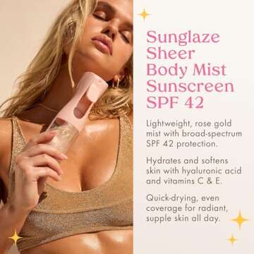 Kopari Rose Gold Sunglaze Sheer Body Mist Sunscreen SPF 42