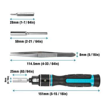 DOUBLEDRIVE Ratcheting Screwdriver Set - 2X Faster, 37-piece Magnetic Multi-bit Screw Drivers, Slotted/Philips/Pozi/Torx/Hex/Square, Repair Tool Kits for Laptop, PC, Furniture, DIY Hand Work