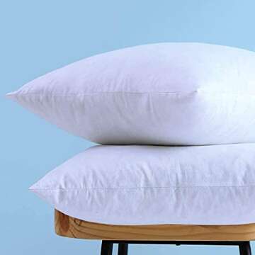 LunarTex Cotton Fabric Pillow Inserts, Feather and Down Throw Pillow Inserts, 26X26 Inches, Set of 2