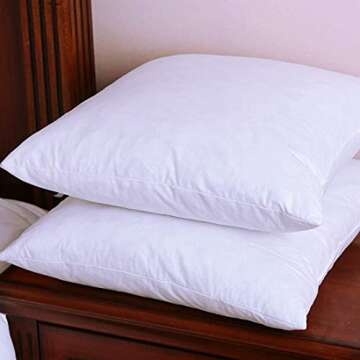 LunarTex Cotton Fabric Pillow Inserts, Feather and Down Throw Pillow Inserts, 26X26 Inches, Set of 2