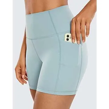 CRZ YOGA Women's Biker Shorts with Pockets - 5''