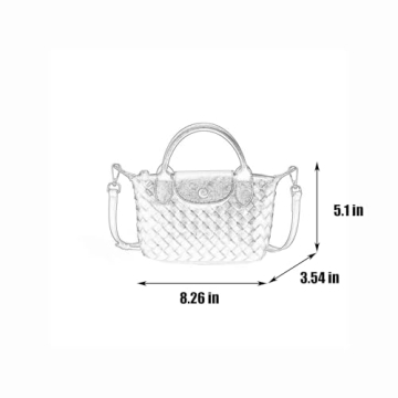 Waiyqju Mini Small Size Braided Luxury Leather Women's top Handle Handbag Fashion Travel Daily Satchel