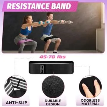 Turakun Gym Barbell Pad Set: Hip Thrusts Pad for Squats Ankle Strap for Cable Machine Hip Resistance Band Weight Lifting Strap and Carry Bag Gym Equipment Accessories, Pink